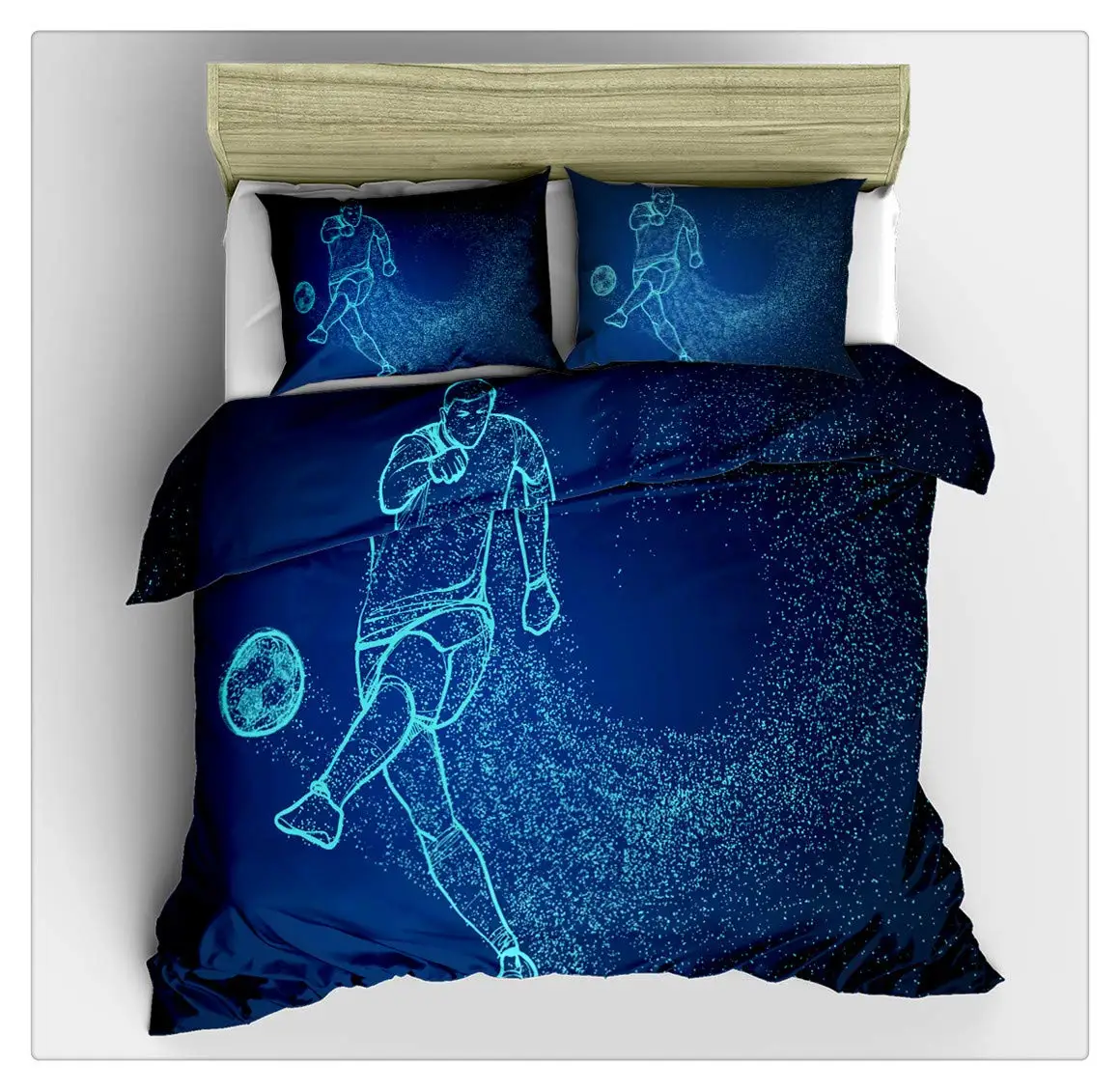 

3 Piece Sports Soccer Bedding Set for Teen Boys Duvet Cover Sets with Pillowcases 1 Duvet Cover+2 Pillow Shams