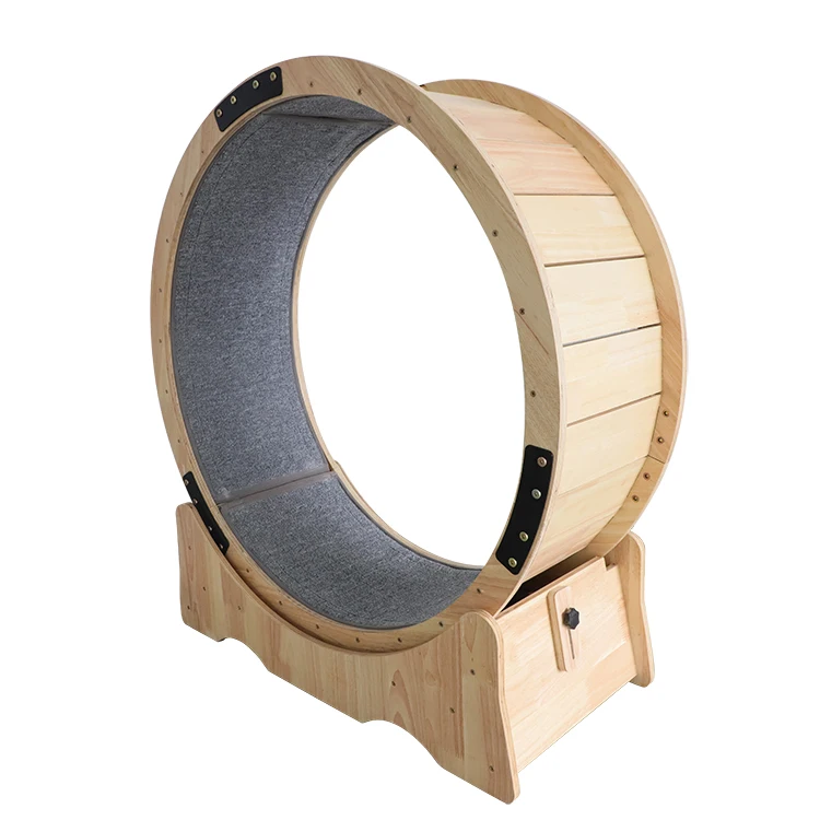 

New Design Eco-Friendly Wooden Pet Exercise Wheel Treadmill Toy for Cat Running