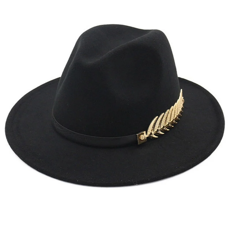 

Simple Women Men Wool Vintage Trilby Felt Fedora Hat with Wide Brim Gentleman Elegant Lady Winter Autumn Jazz Caps