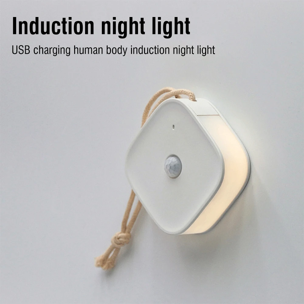 

BORUiT Smart PIR Motion Sensor Night Light USB Charging LED Sensor Light Bedroom Living Room Corridor Bathroom simple Night Lamp
