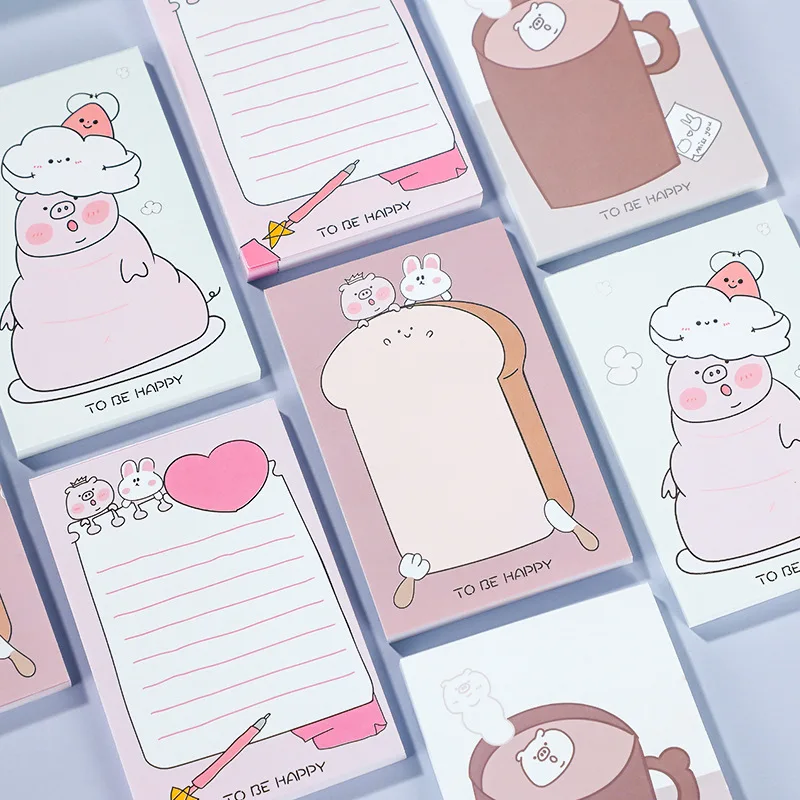 

50 листов, блокнот для заметок с мультяшными свиньями