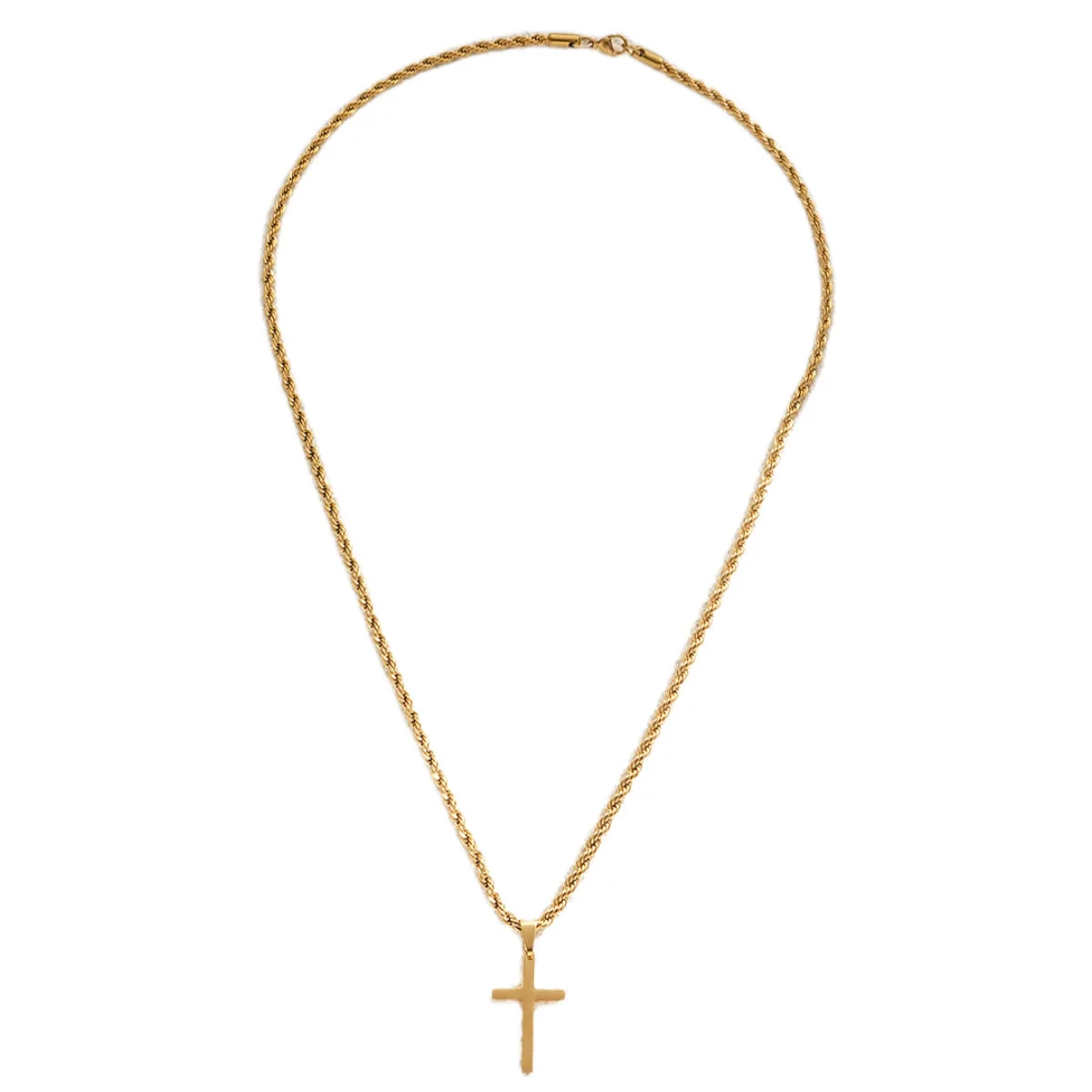 Ожерелье с подвеской в виде креста из нержавеющей стали для мужчин и мальчиков