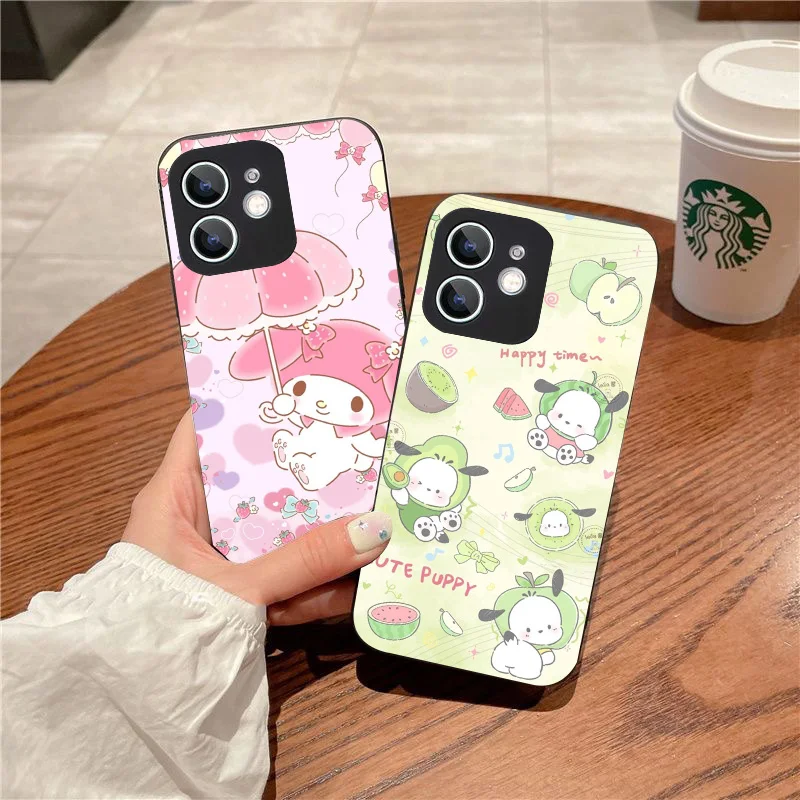 WRB-22 Pompompurin Black Flexible TPU Case For OPPO A73 74 76 77 78 80 83 93 96 94 F15 Find X3 X5 Pro Neo