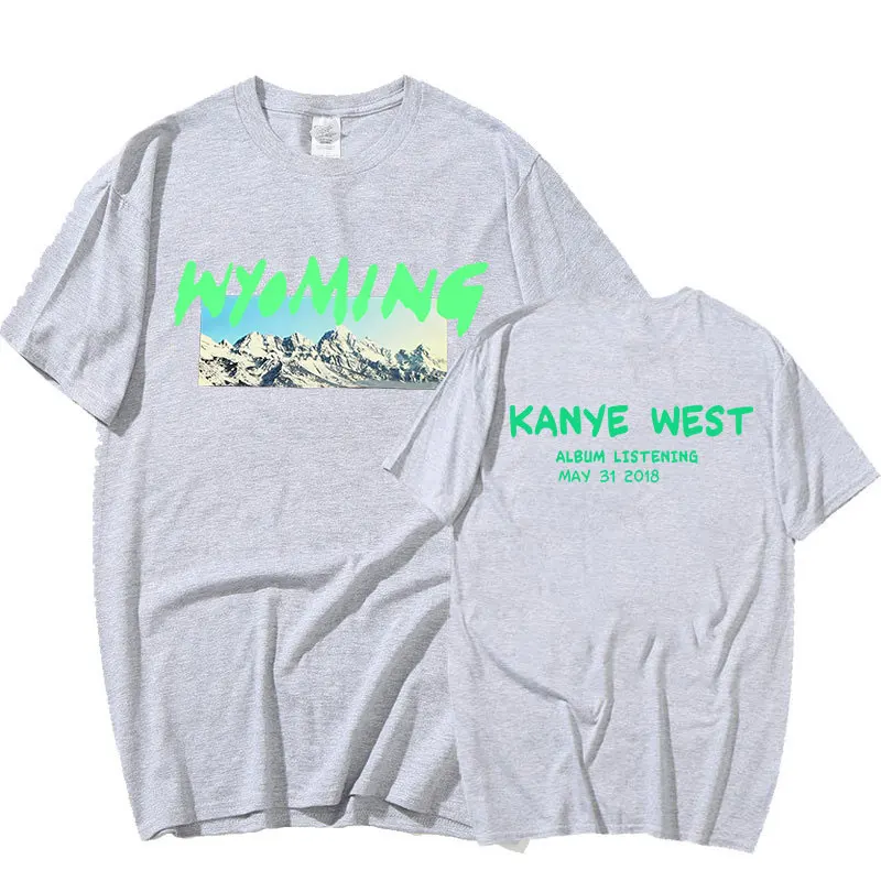 Двусторонняя Футболка Kanye West Ye Wyoming мужская повседневная футболка уличная одежда
