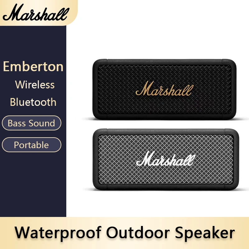 

Marshall Emberton Bluetooth Speaker IPX7 Waterproof/20+ Hours Playtime/Stereo Bass Portable Outdoor Sports Wireless Speakers