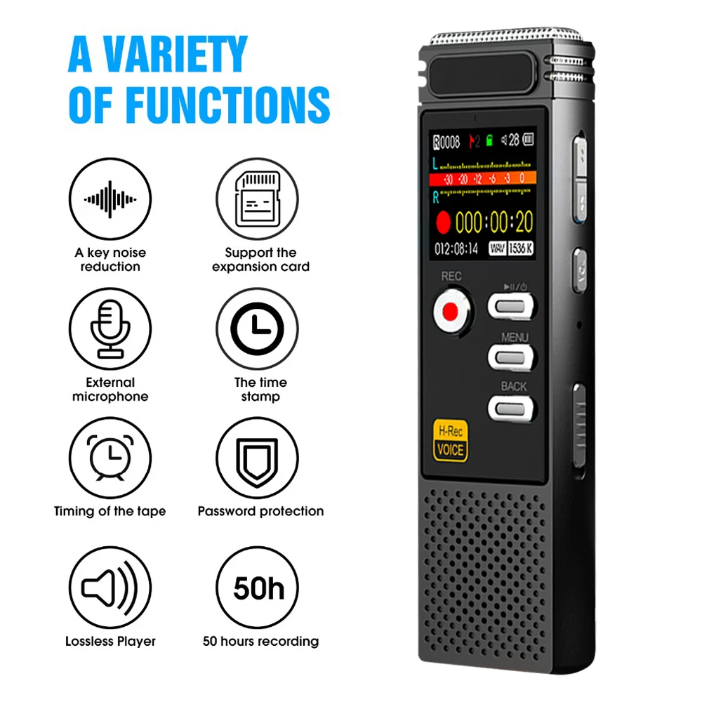 

Portable Digital Voice Recorder 8G/16G Professional USB Pen Dictaphone Voice Activated Noise Reduction WAV Recording MP3 Player