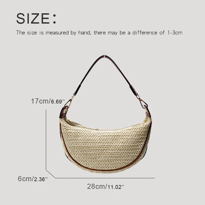 Пляжные соломенные сумки в богемном стиле с полумесяцем для женщин роскошная