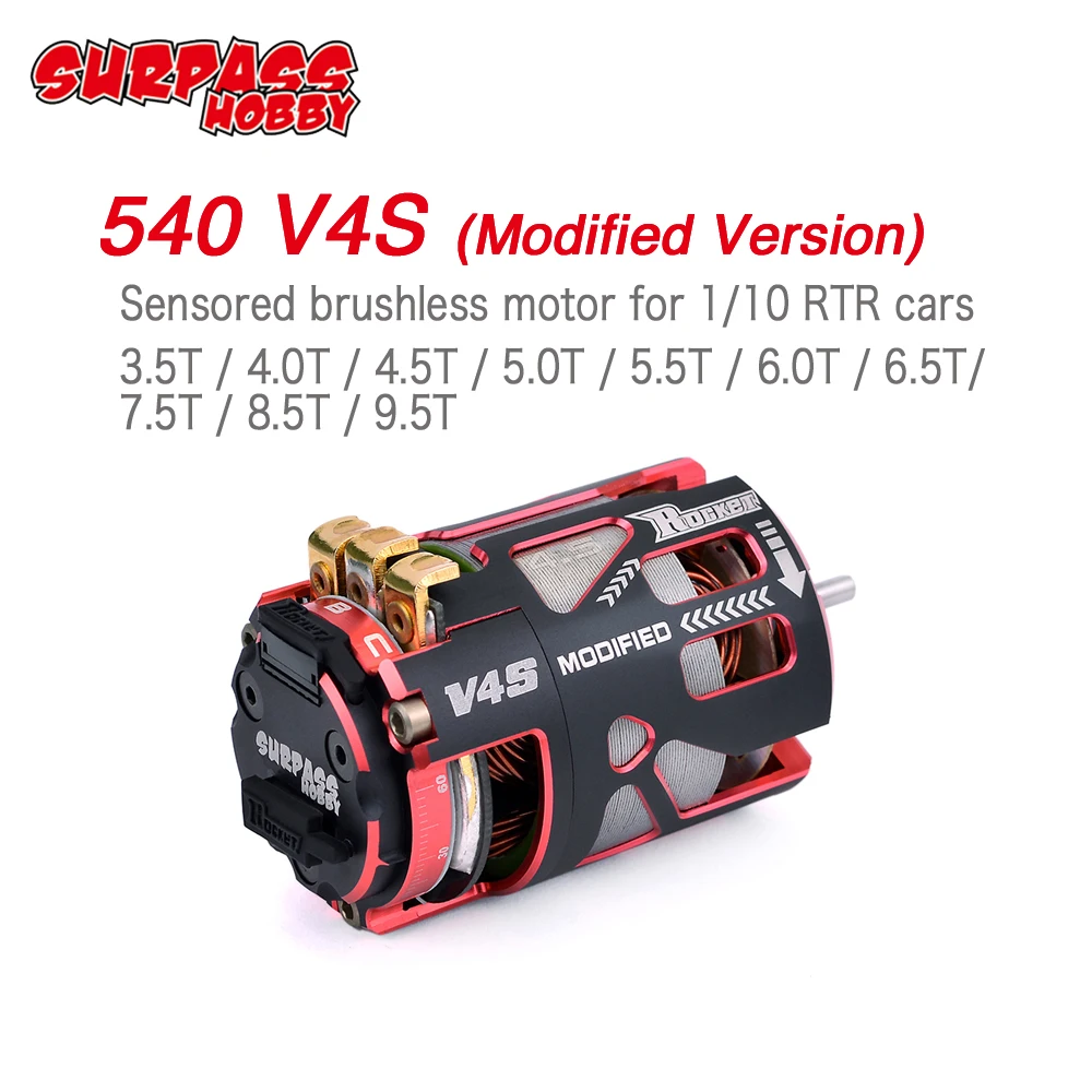 SURPASS HOBBY 540 V4S Sensored Brushless Motor Modified Drift Stock Spec for 1/10 1/12 Rc Drift Car Wltoys Axail SCX10 SCX24 Toy enlarge