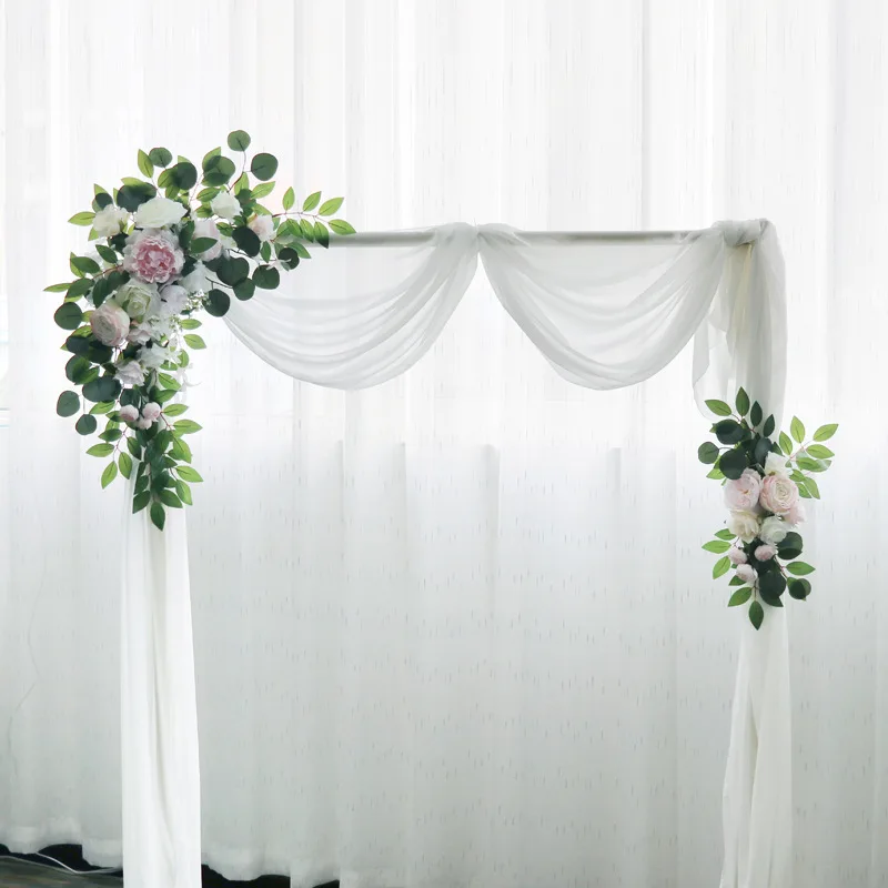 

Artificial Wedding Arch Flowers Ivory Greenery Arbor Floral Arrangement for Party Ceremony Reception Backdrop Decoration