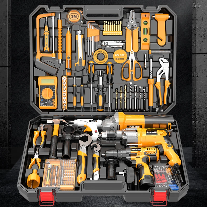 

Ящик для инструментов электрика, противоударный ящик для грузовиков, набор многофункциональных инструментов