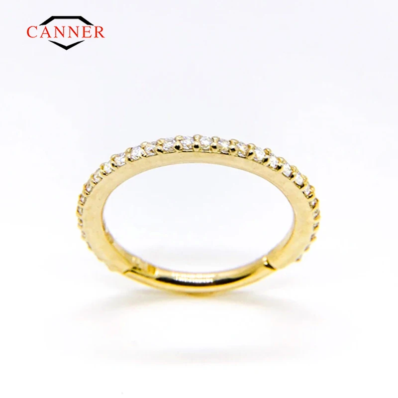 

CANNER 925 Sterling Silver Round Earring Hoop Earrings For Women Small Ear Bone Piercing Cartilage Earings Jewelry pendientes