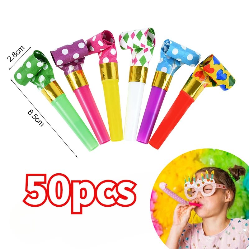 10/50 шт. разноцветные светодиодные свистки