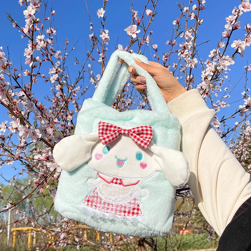 

Cartoon Sanrio Kuromi Cute Plush Toys Soft Plush Animestuffed Dolls Handbags Kawaii Plush Bags for Girls Women Birthday Gifts