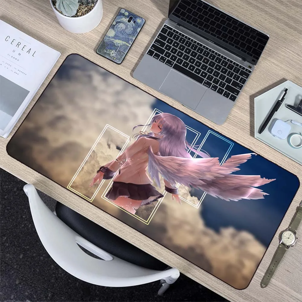 

Japanese Anime Angel Girl Wings White Clouds Mousepad Game Accessories Game Desktop Pad Laptop Office Computer Keyboard Mousepad