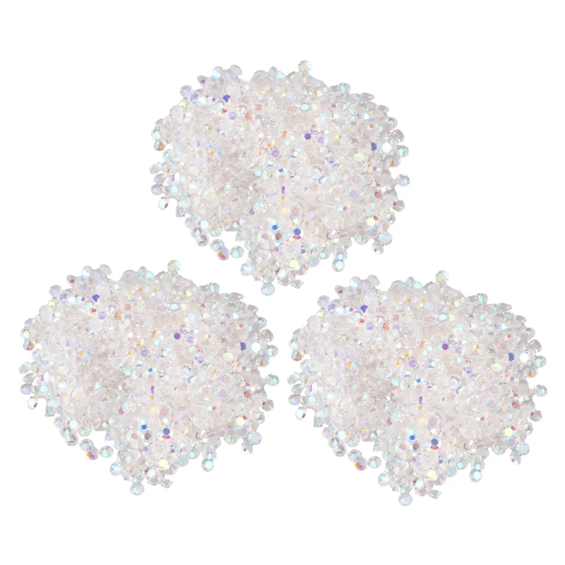 

Стразы для ногтей с микро-алмазным покрытием, 4320 шт., стразы с плоским кристаллом, Стразы без горячей фиксации, нужны клейкие AB цвета