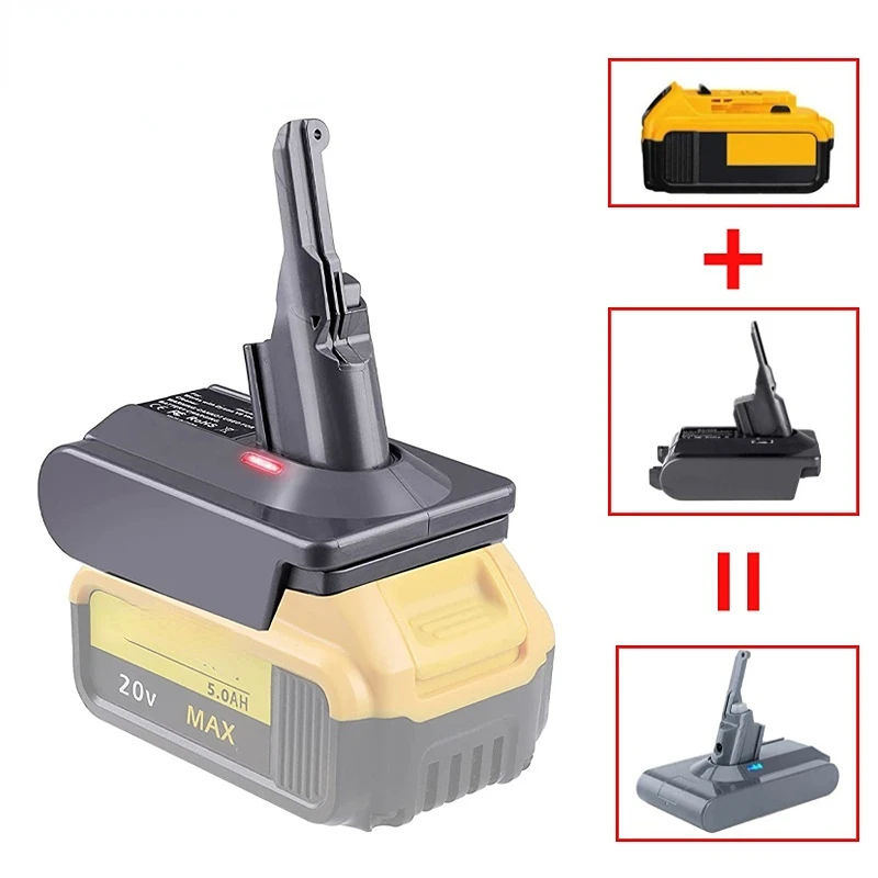 V8 Battery Adapter for Dewalt 20V Lithium Battery Converted to Replace for Dyson V8 Battery Use for Dyson V8 Series