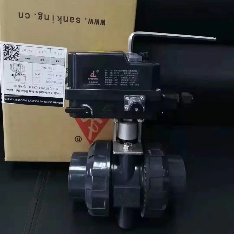Sanking Высококачественный электрический шаровой кран из ПВХ DN15-DN50 4 дюйма