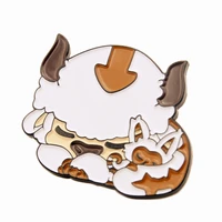 avatar the last airbender appa momo brooch metal badge lapel pin jacket jeans fashion jewelry accessories gift