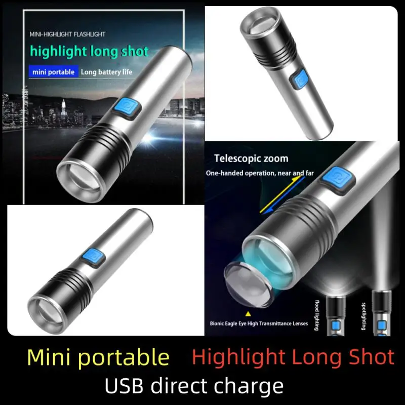 

Фонарик для горных велосипедов, удобный светодиодный фонарик из авиационного алюминия с зарядкой и литиевой батареей 18650, ручной фонарь для походов и кемпинга