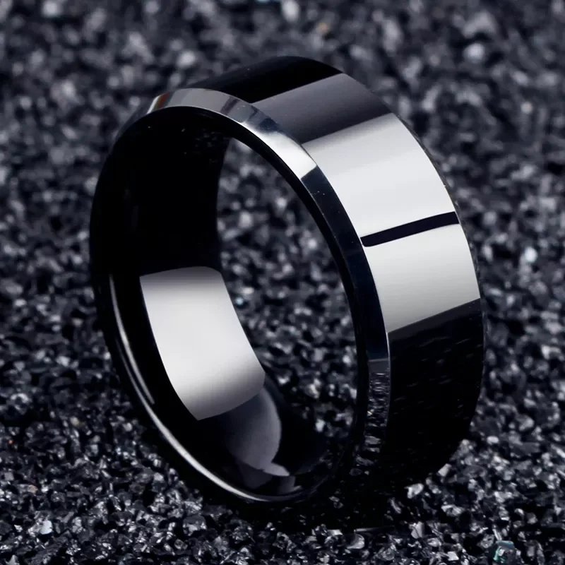 

Fashion Charm Jewelry ring men stainless steel Black Rings For Women