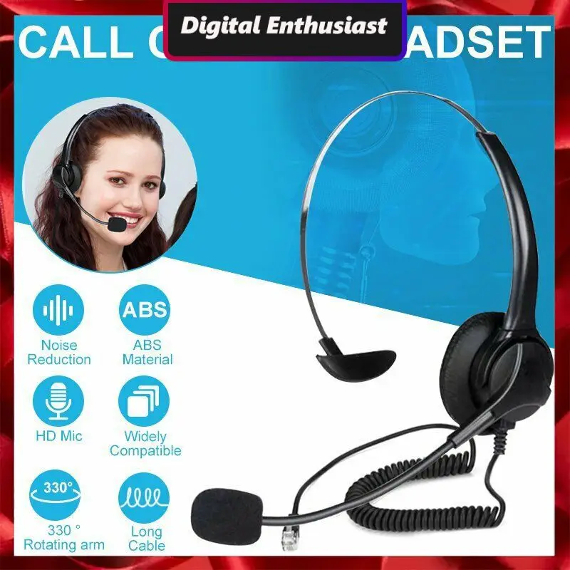 

Noise Cancelling Office Telephone Headset With Microphone Wired Earphones Adjustable Clear Voice Earphone 101r Crystal Wired