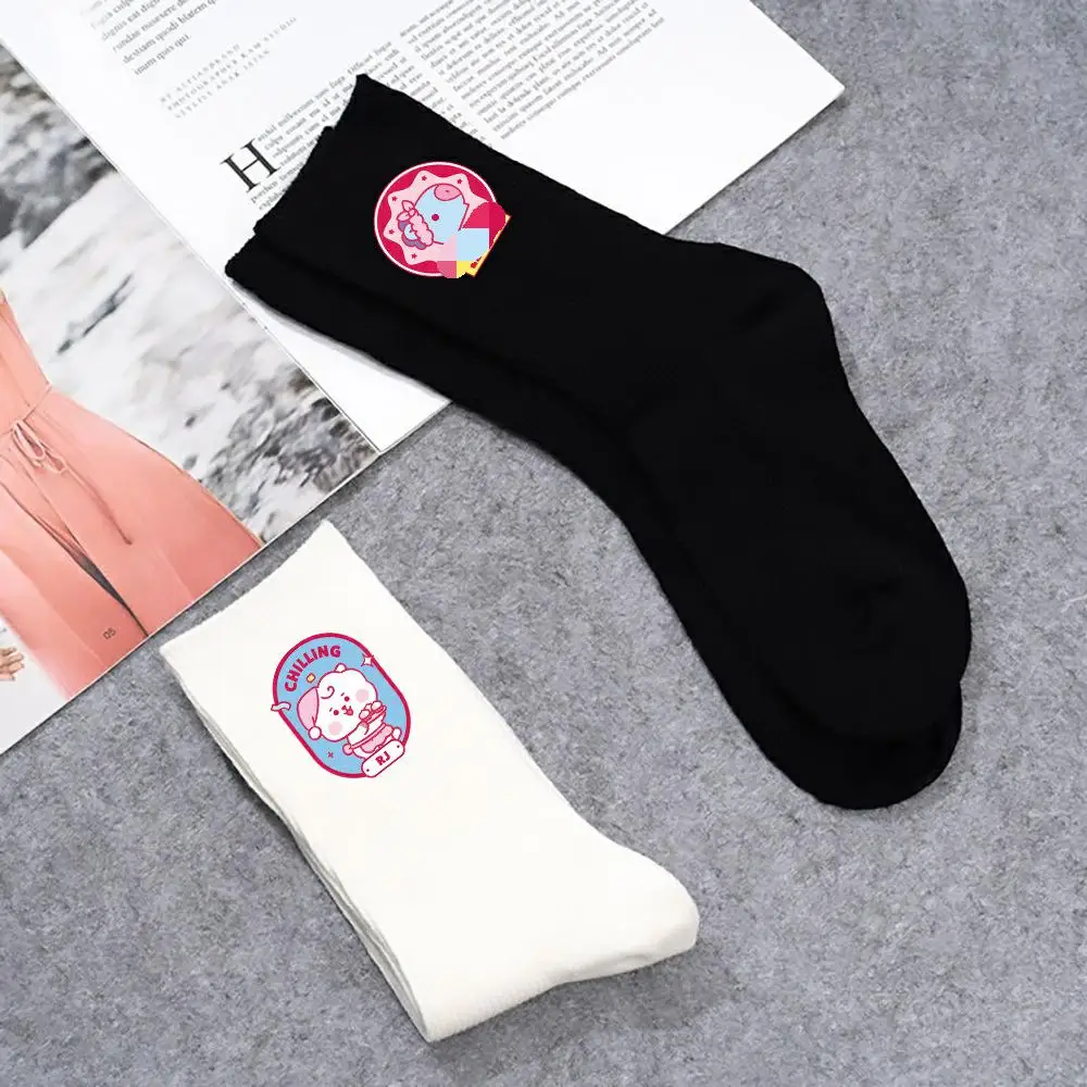 

KPOP Bangtan Boys socks TIMETO PARTY series cotton socks printing breathable black and white long socks gift SUGA fan collection