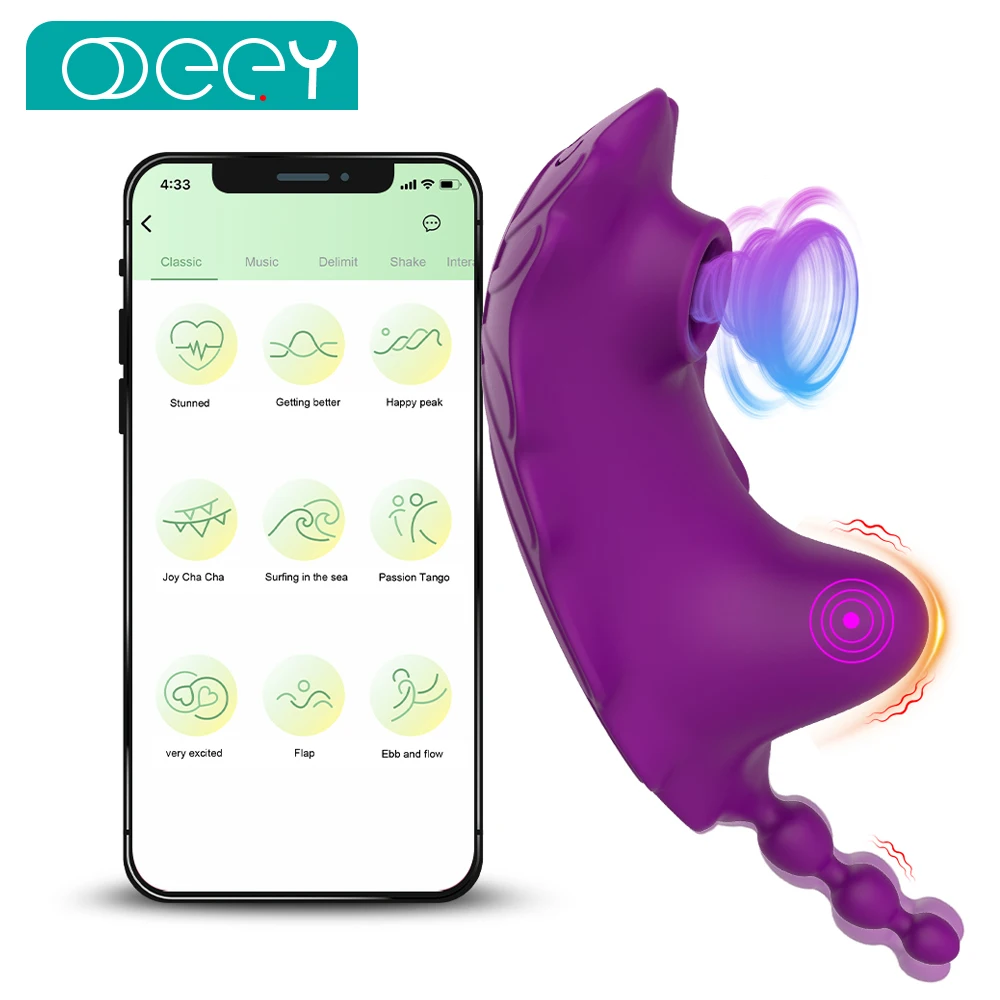 APP Bluetooth сосающий вибратор, трусики, одежда, Стимулятор клитора, точки G, Минет, Вагина, Анальный, Эротическая мастурбация, секс-игрушка для взрослых женщин