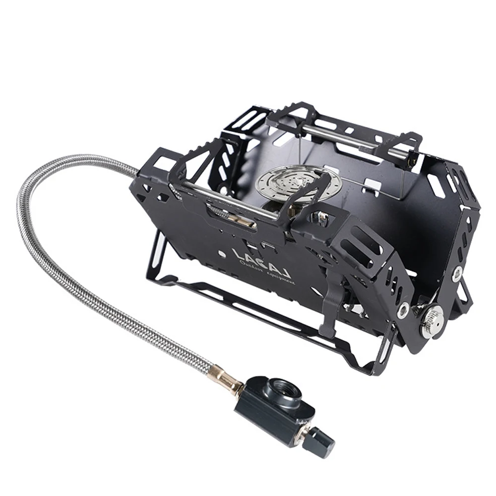 

Складная горелка для кемпинга, газовая горелка, ветрозащитная плита с регулируемым клапаном, для приготовления пищи, пешего туризма, пикника