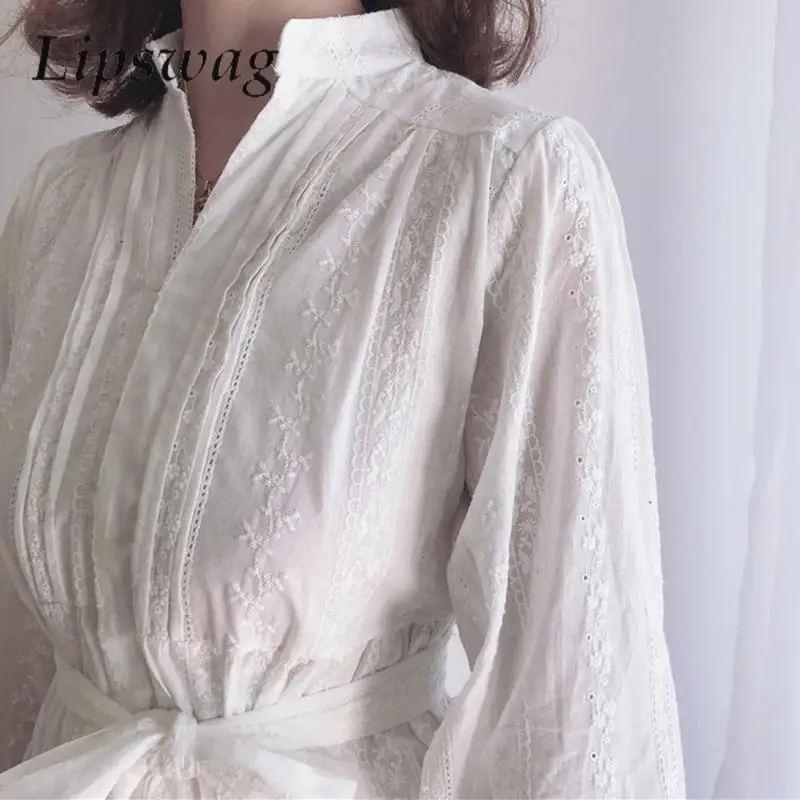 

Осеннее милое повседневное шифоновое платье-трапеция, элегантное женское мини-платье с рукавами-фонариками и оборками, модное платье-рубашка с V-образным вырезом и пуговицами, женское платье