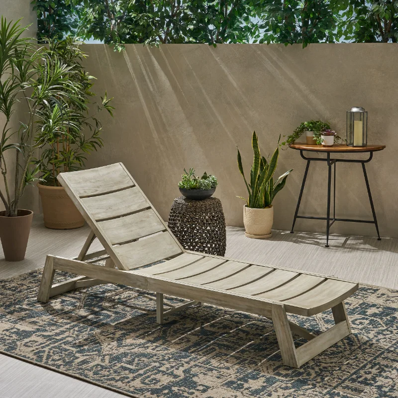 Wood Outdoor Chaise Lounge