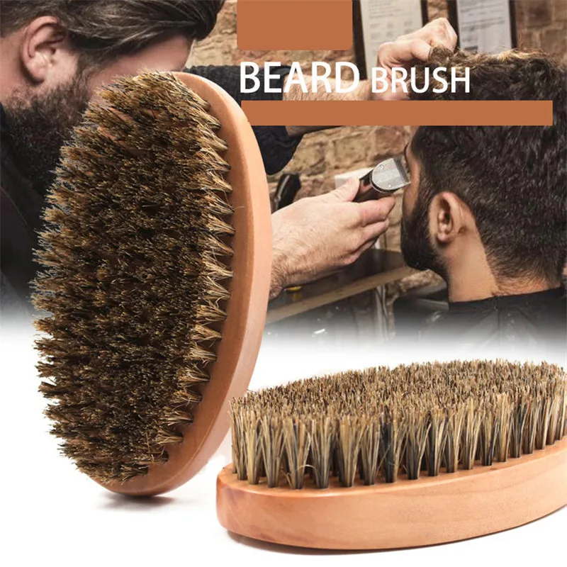 Natural Boar Bristle Beard Brush For Men cepillo barba shaving brush To Comb Mustache escova de cabelo brosse poil de sanglier