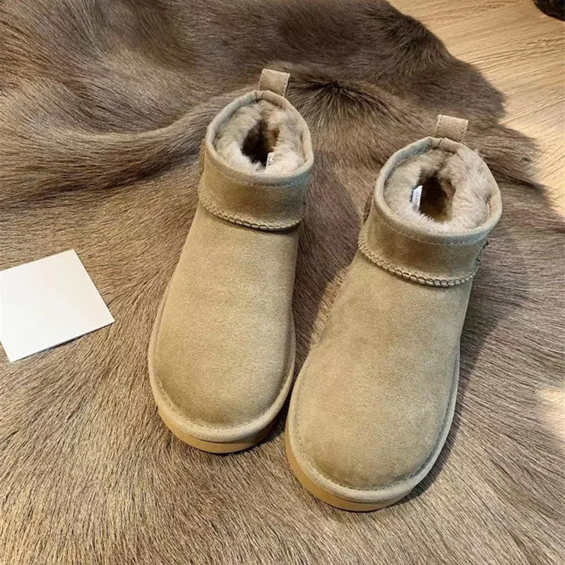 Snow Boots Fur One Winter 2023 Plus Velvet Platform Anti-slip Booties For Men And Women Couples 41-44 Plus Size Booties Women