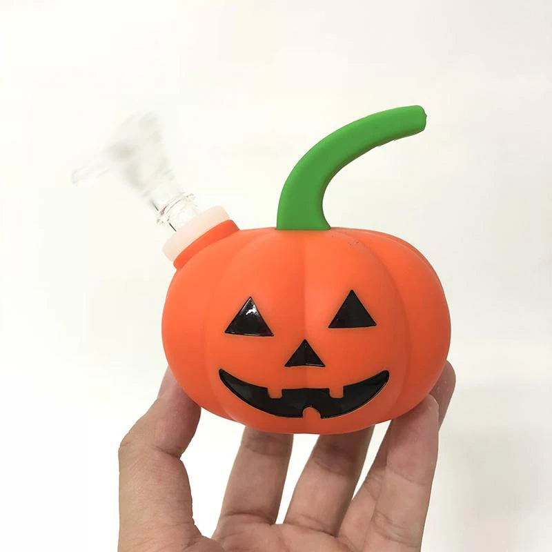 

SILICONE PUMPKIN MINI WATER BONG WITH REMOVABLE GLASS BOWL