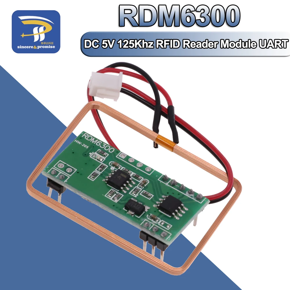 Модуль RFID-считывателя RDM6300, 125 кГц, 5 в постоянного тока, RDM630 UART, система контроля доступа на выходе для Arduino, Комплект «сделай сам»