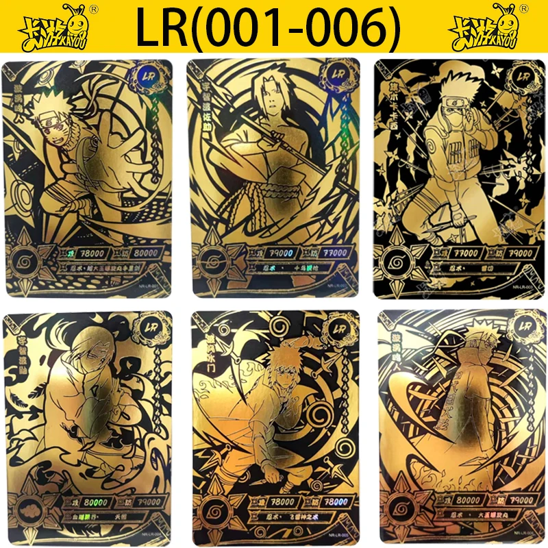 Аниме-фигурки KAYOU Naruto LR, удзумаки Наруто Учиха Саске хатакэ Какаси Учиха Итачи Namikaze Minato, золотые карты
