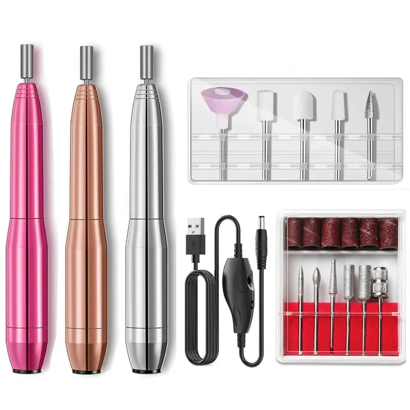 

NEW2023 1 Set Nail Drill Machine 20000 RPM Manicure Machine USB Charging Mill Cutter for Manicure Nail File Pedicure Tools