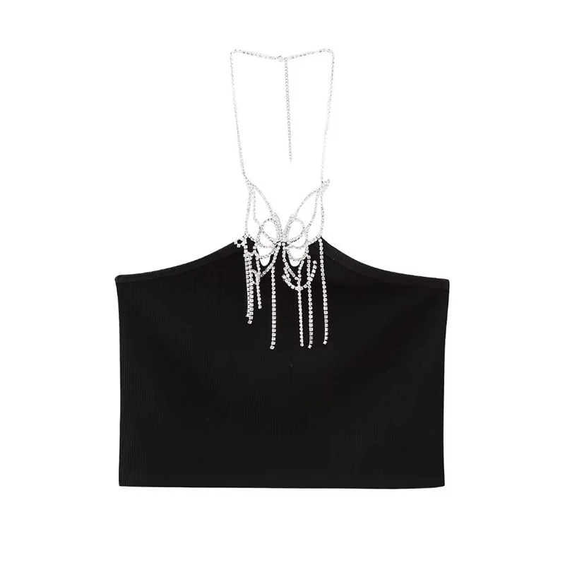 

Женский ТРИКОТАЖНЫЙ УКОРОЧЕННЫЙ ТОП С Лямкой на шее