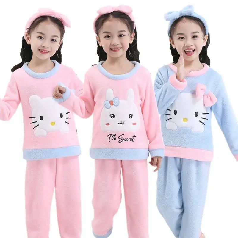 

Kawaii Sanrioes плюшевые аниме КТ Кот Плюшевые Детские пижамы Дети малыш девочка мальчик повседневная одежда костюм одежда для сна
