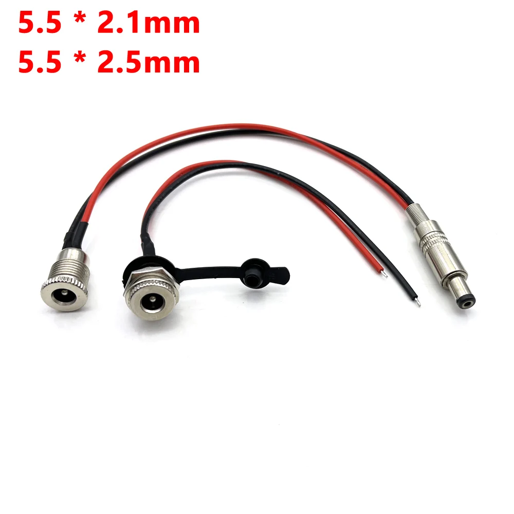 

5.5x2.1 5.5*2.5mm Metal DC-099 DC Power Supply Threaded Charging Socket Female Jack Panel Mount Connector with Waterproof Cap