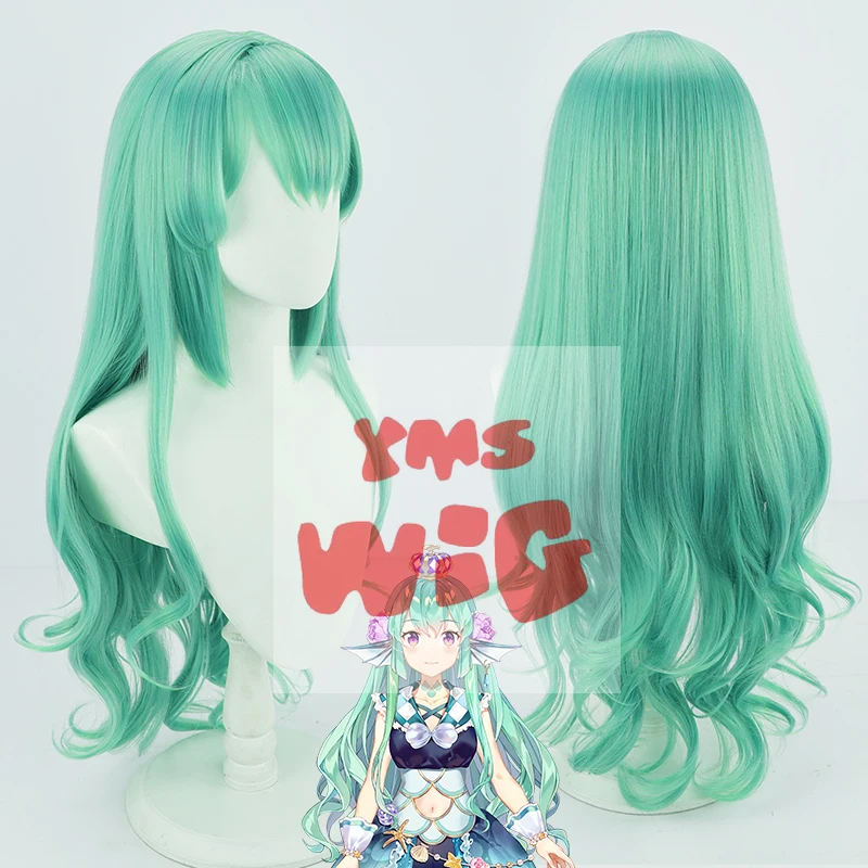 NIJISANJI LazuLight Idol Vitual Youtuber Vtuber Finana Ryugu парик для косплея зеленые короткие булочки