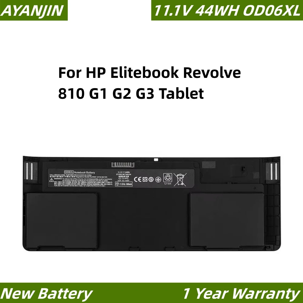 Новый аккумулятор для ноутбука OD06XL 11 1 В 44 Втч HP EliteBook Revolve 810 G1 Tablte Hstnn-ib4f Hstnn-w91c 698943