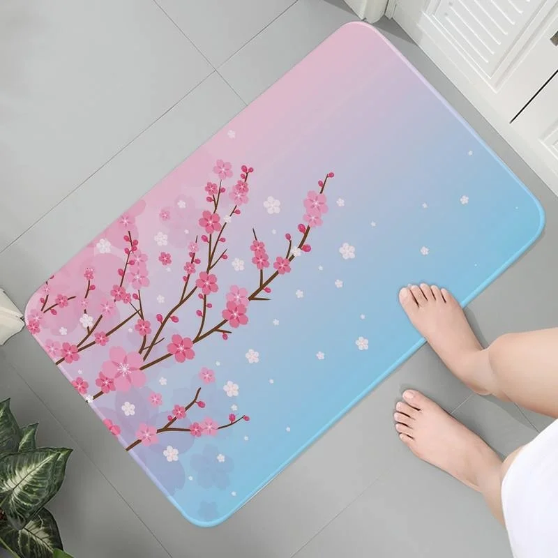 

Washable Living Carpet Room Flannel Bathroom Rug Hallway Mats Modern Kid Room Cherry Blossom Prayer Rug Parlor Mat Mat bedside