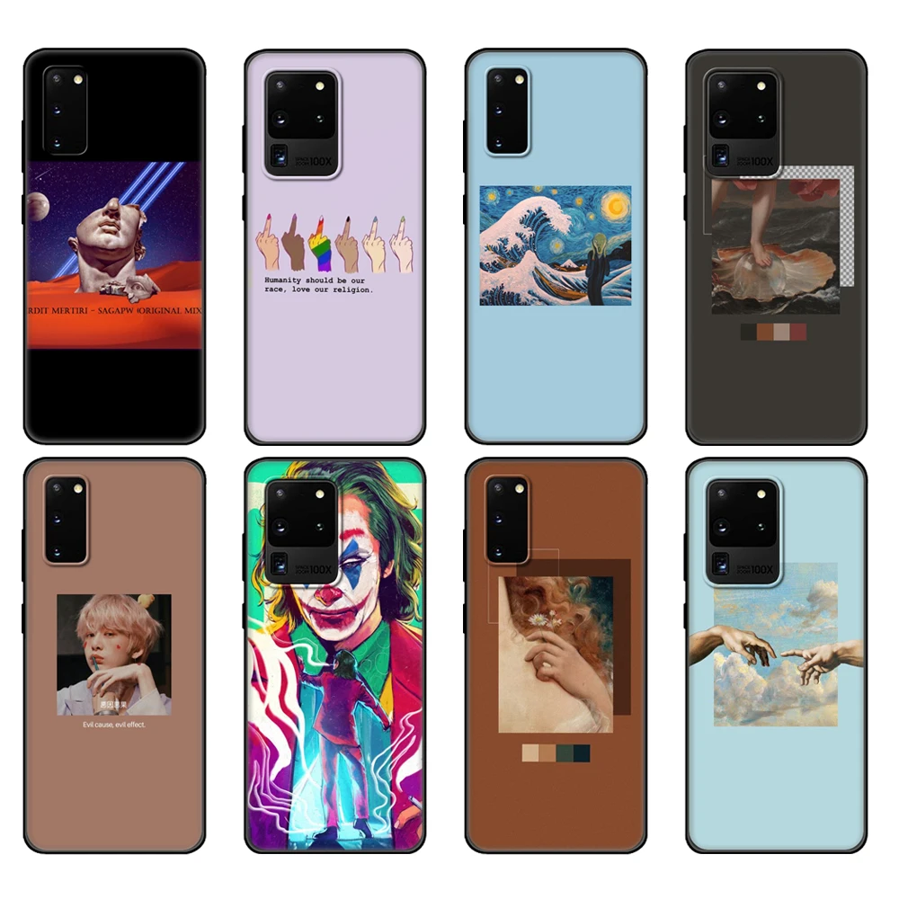 

Black tpu Case For Samsung galaxy S20 /S20 PLUS/S20 ultra/S20+ /S20FE back cover Great art aesthetic