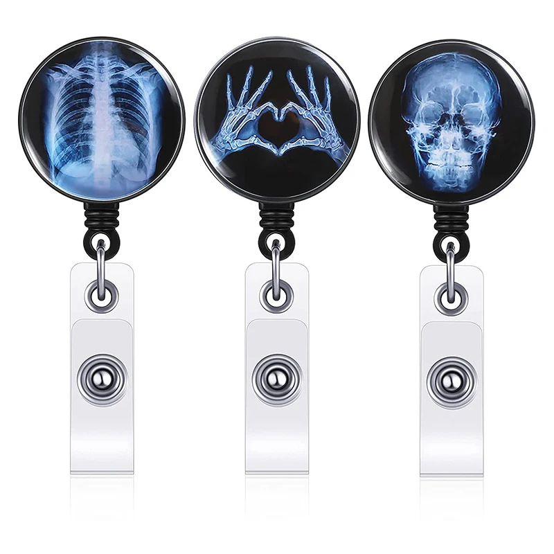 

1Pc Creative Retractable X-Ray Badge Reel Radiology Badge Reel Holder Nurse Doctor Student Card Reel Clip Office Supplies