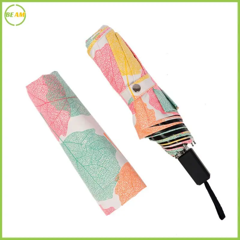 

Ветрозащитный двойной складной зонт, женский и мужской зонт, женский подарок, зонт с защитой от уф, водонепроницаемый портативный с рисунком кленовых листьев