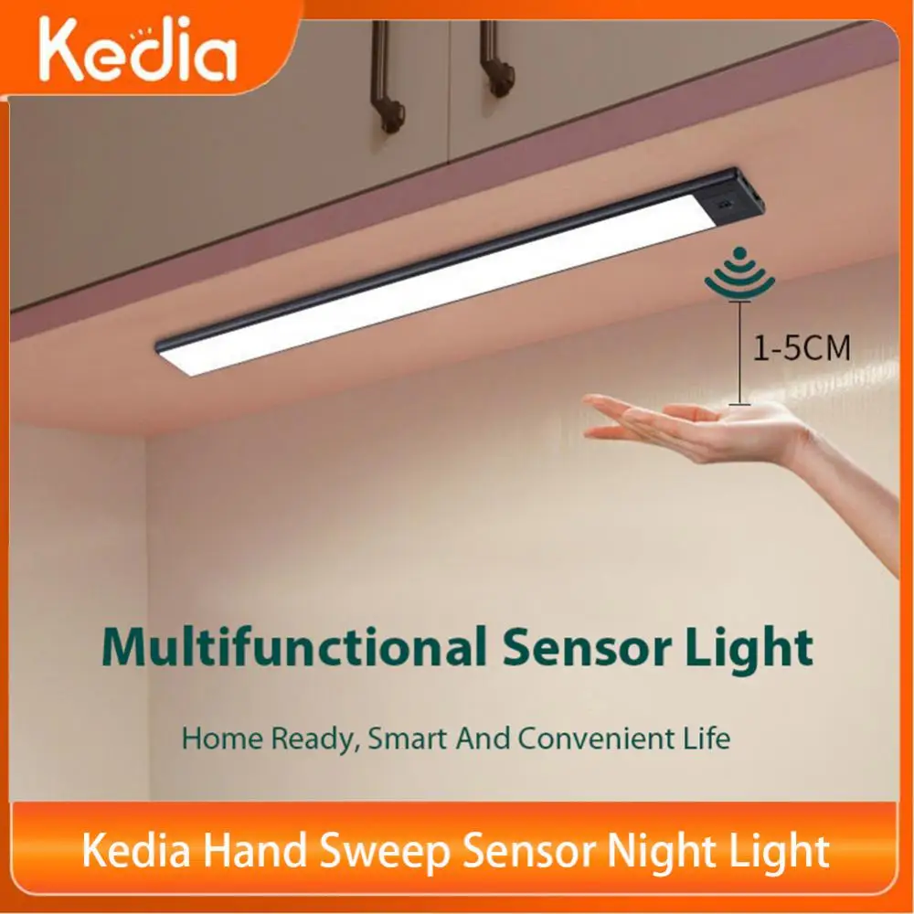 

Kedia Hand Sweep Sensor Night Light 20/40/60cm USB Rechargeable Closet Wardrobe Lamp LED Ultra Thin Cabinet Aluminum Night Lamps