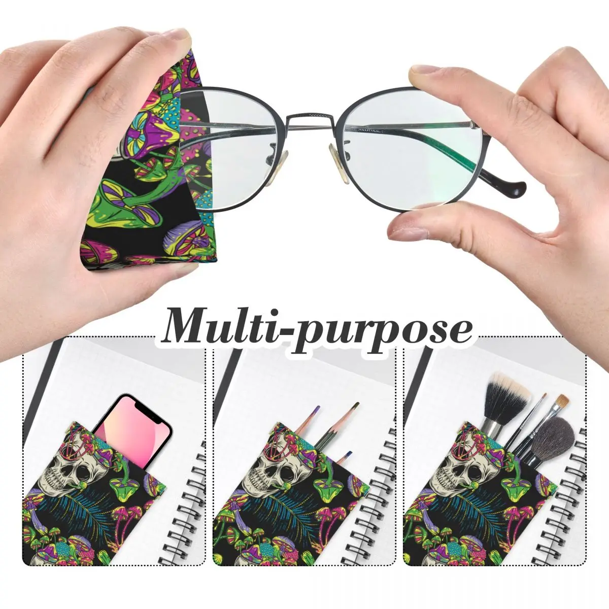 Футляр для солнцезащитных очков сумасшедший череп волшебные грибы хиппи футляр