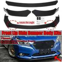 3pcs universal car front lip chin bumper body black for honda civic accord subaru impreza legacy car body styling kits