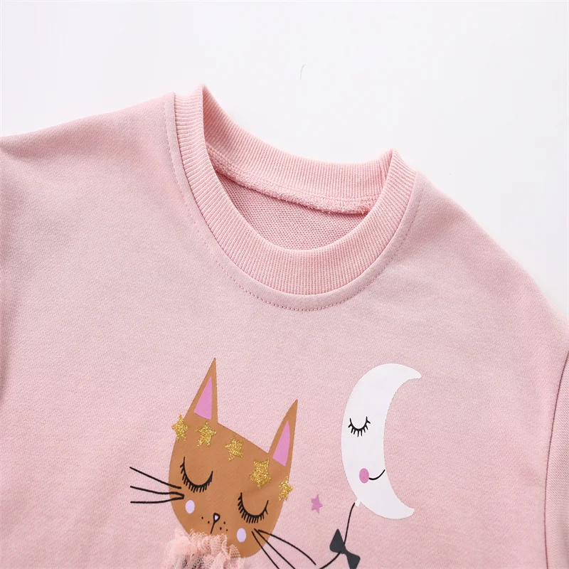 Детский костюм из 2 предметов Свитшот и леггинсы с принтом коты Луна