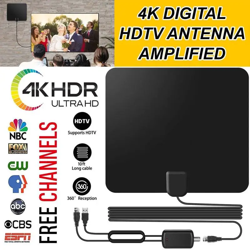 

80 Miles Range 30dB Indoor HD Digital TV Antenna